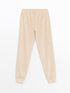 LC Waikiki Women's Embroidered Crew Neck Velvet Pajama Set